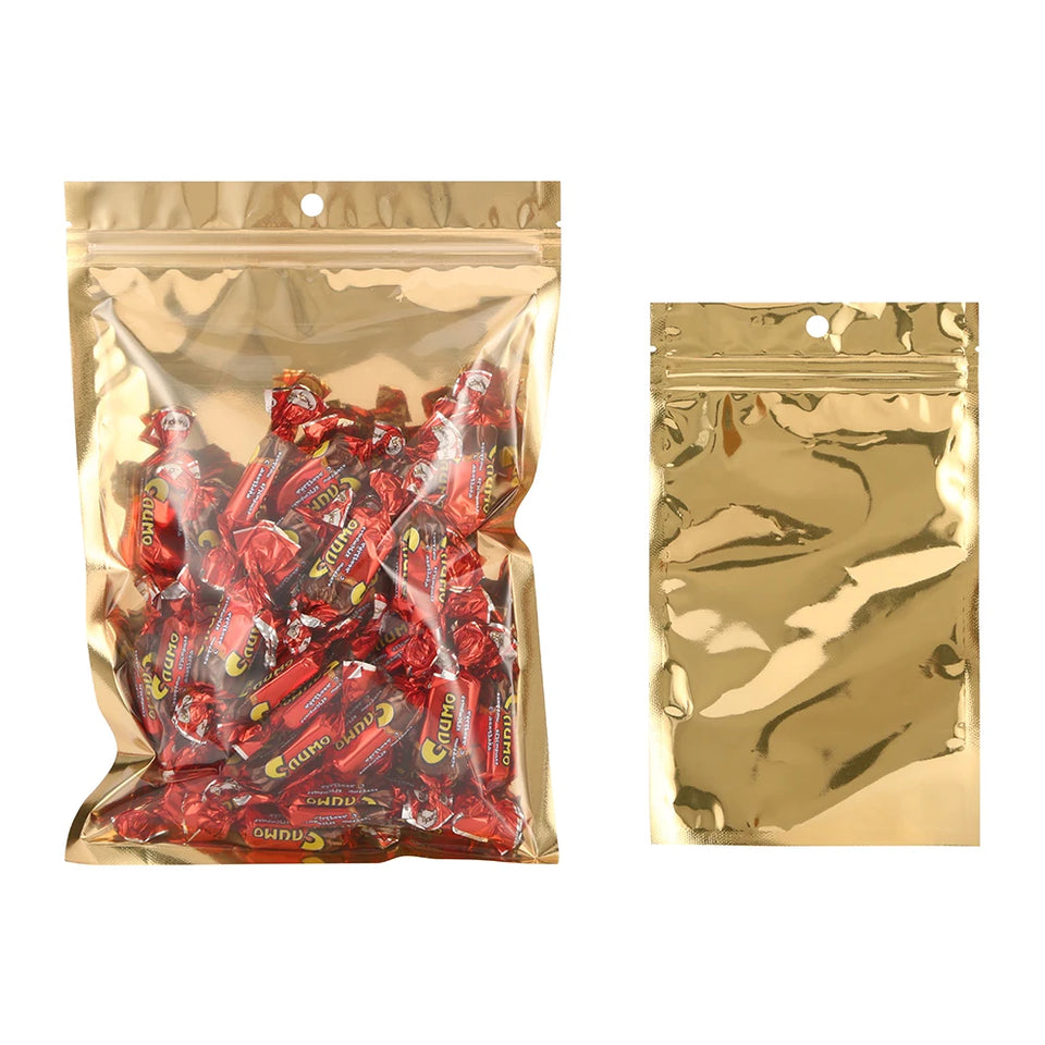 100pcs Silver Dumb Aluminum Foil Bags Heat Seal - Top Open Mylar Foil Bag Matte Surface Plastic Food Package Spices/Sauce Pouch