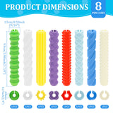 8Pcs Textured Silicone Pen Grips Ergonomic Writing Aid Sensory Pencil Sleeves Tool Non-slip Reusable for Kids Adults Handwriting