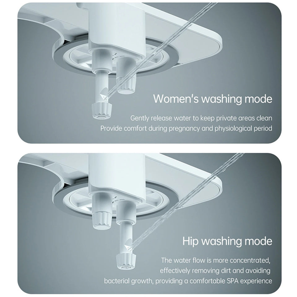 Bidet Attachment Ultra-Slim Toilet Seat Attachment Dual Nozzle Bidet Adjustable Water Pressure Non-Electric Ass Sprayer