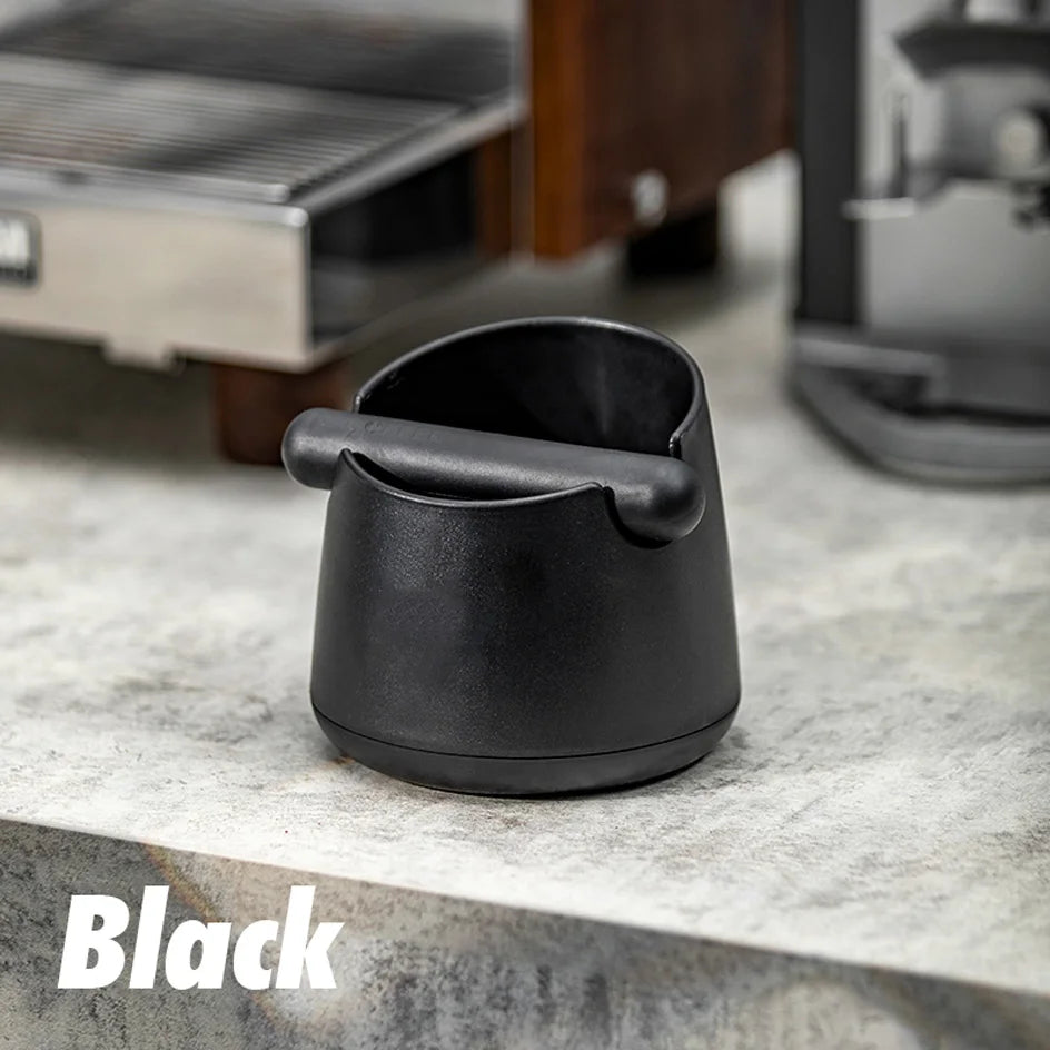 White Coffee Knock Box with Rubber Knock Bar 800ML Black Espresso Grounds Container Anti Slip Coffee Grind Waste Dump Bin