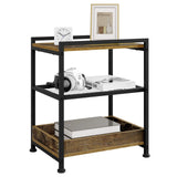 WOLTU 1PC Side Table 3-Tier Coffee Table Rolling Storage Cart with Removable Top Small End Table for Sofa Living Room Storage