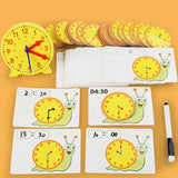 Montessori Toy Snail Clock Educational Toys Hour Minute Second Cognition Matching Puzzle Toys Kids Early Preschool Teaching Aids