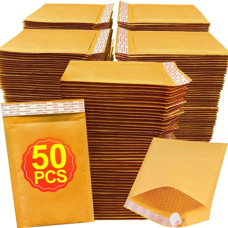 Self-Seal Packaging Bags Kraft Paper Bubble Envelopes Bag Waterproof Mailers Bag Shipping Envelope Pouch Gift Storage Organizer