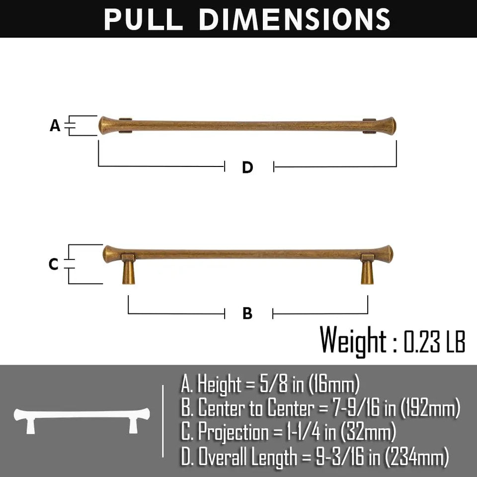 Goo-Ki Antique Brass Stainless Steel Cabinet Handles T Bar Knobs Modern Drawer Pulls for Kitchen Cabinet Hardware for Bedroom