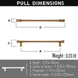 Goo-Ki Antique Brass Stainless Steel Cabinet Handles T Bar Knobs Modern Drawer Pulls for Kitchen Cabinet Hardware for Bedroom