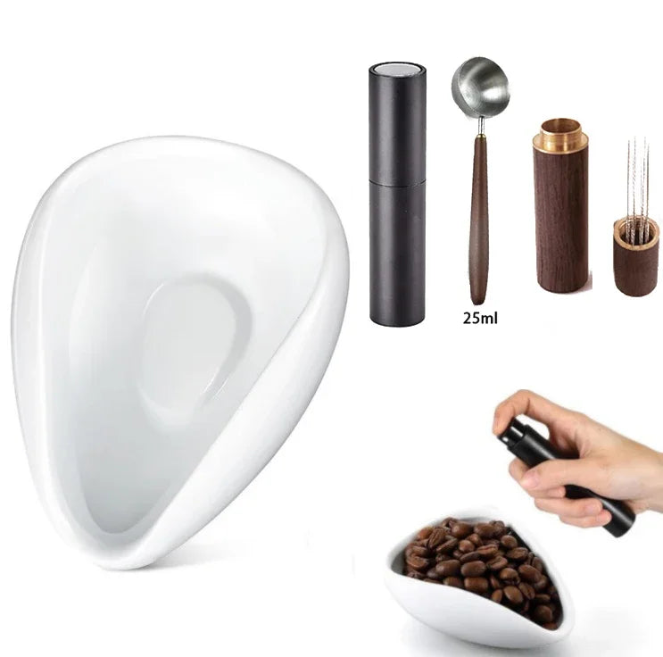 JUSTINLAU Coffee Beans Dosing Cup Trays Set Coffee Bean Spray Bottle Coffee Tamper Needles Coffee Measuring Spoon Accessories