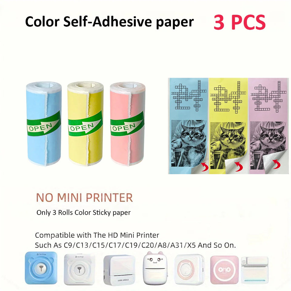 Mini Portable Printer,Thermal Label Maker Printer,For Wireless Bluetooth Photo Memo Stickers Inkless Suitable For Home, Office