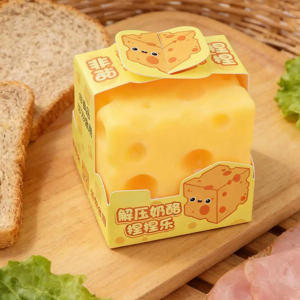 Cheese Fidget Toy Stress Relief Fidget Simulation Squeeze Decompress Toy for Kids Teens Adults Study Work Home School Office