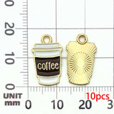 10/20pcs Coffee Charms Alloy Coffee Cup, Coffee Bean Design Pendants for DIY Bracelet Necklace Jewelry Making Accessories