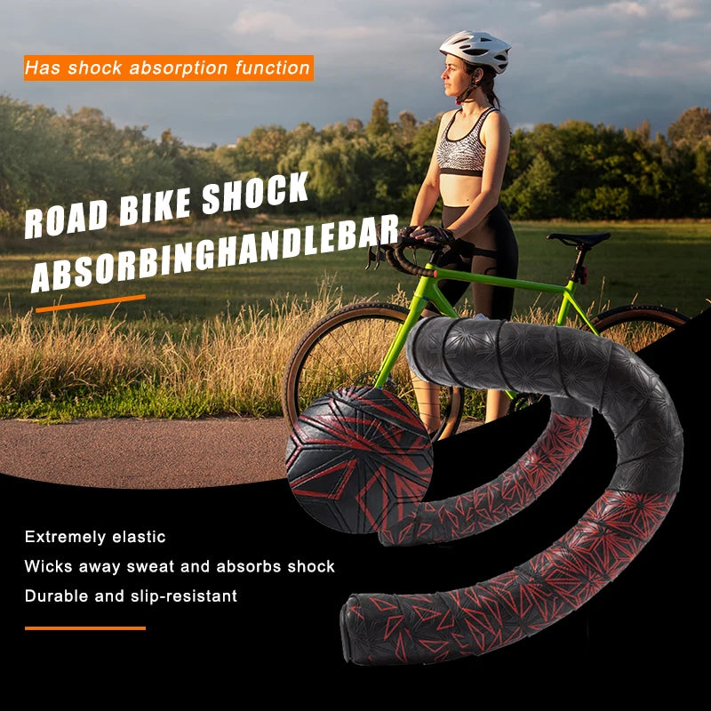 NPY FASHION Handlebar Tape Comfortable Anti-Slip PU Shock Absorbing Handlebar Wrap Tape with Handlebar Plug Cycling supplies