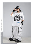 Boys Hip Hop Mesh T-shirt Cargo Pants Girls K-pop Street Dance Sweatshirt Costumes Child Clothes Sets Kids Teens Jazz Streetwear