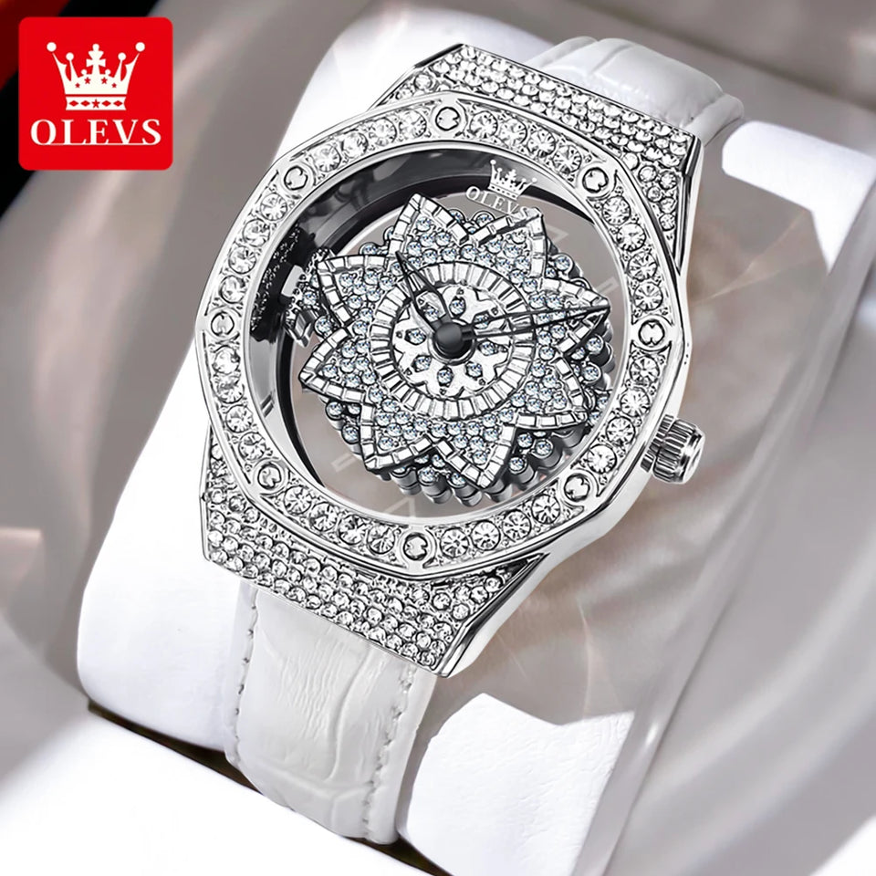 OLEVS 9996 Quartz Watch For Women Top Brand Fashion Woman Wristwatch Butterfly Luxury Waterproof Original Leather Dress Watches