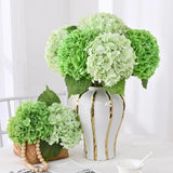 4pcs Large Hydrangea Artificial Flowers Blue Green Artificial Hydrangea Flower Branches Wedding Bouquet Flower 45cm/17.71in