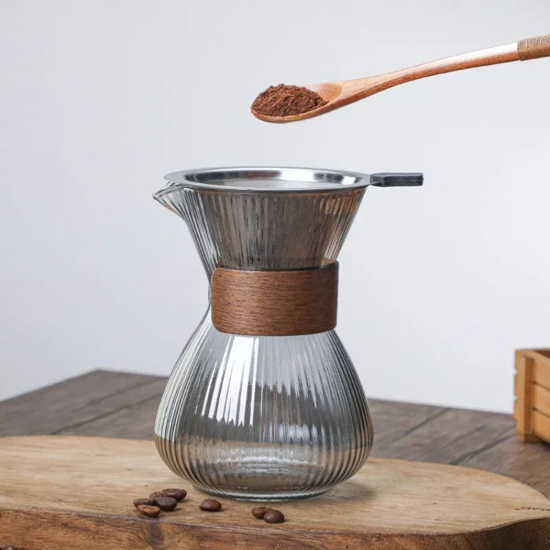 Hand Brewed Glass Coffee Sharing Pot Barista Tools Household Filter Coffee Pot Set Coffeeware Teaware Coffe Accessories