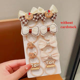 10PCS/Set Milk Coffee Girl Hair Ropes Cute Rabbit Bow Baby Princess Ponytail Rubber Bands Hair Accessory for Girl