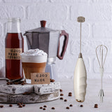 2025 New Stylish Multifunctional Handheld Electric Mixer  Battery Operated Dual-head Whisk for Cappuccino, Matcha, Eggs, Lattes
