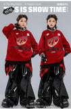 Boys Hip Hop Sweatshirt Shiny Vest Street Dance Cargo Pants Girls K-pop Clothes Set Kid Hip Hop Jazz Costume Children Streetwear