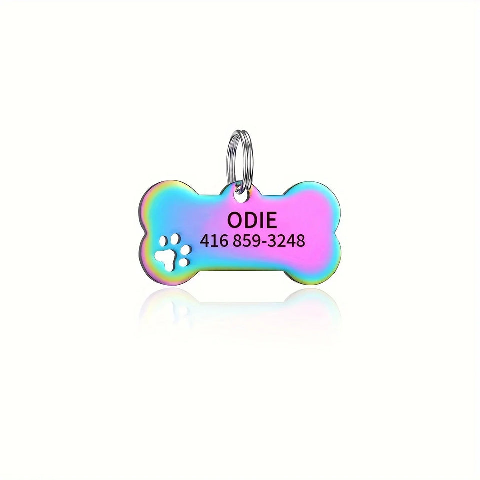 Personalized Engraved High-Quality Dog Tag Bone-Shaped Collar Pendant with Name Phone Number Custom Pet Identification Accessory