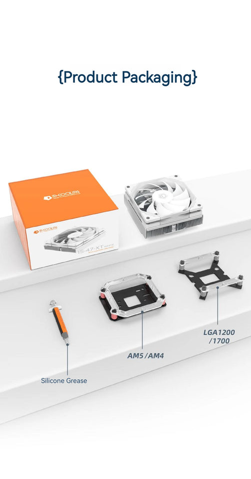 ID-COOLING IS-47 XT 4 HeatPipes CPU Processor Air Cooler 92mm PWM Cooling Fan ITX Radiator for Intel LAG1700/1200/115X AM4/AM5