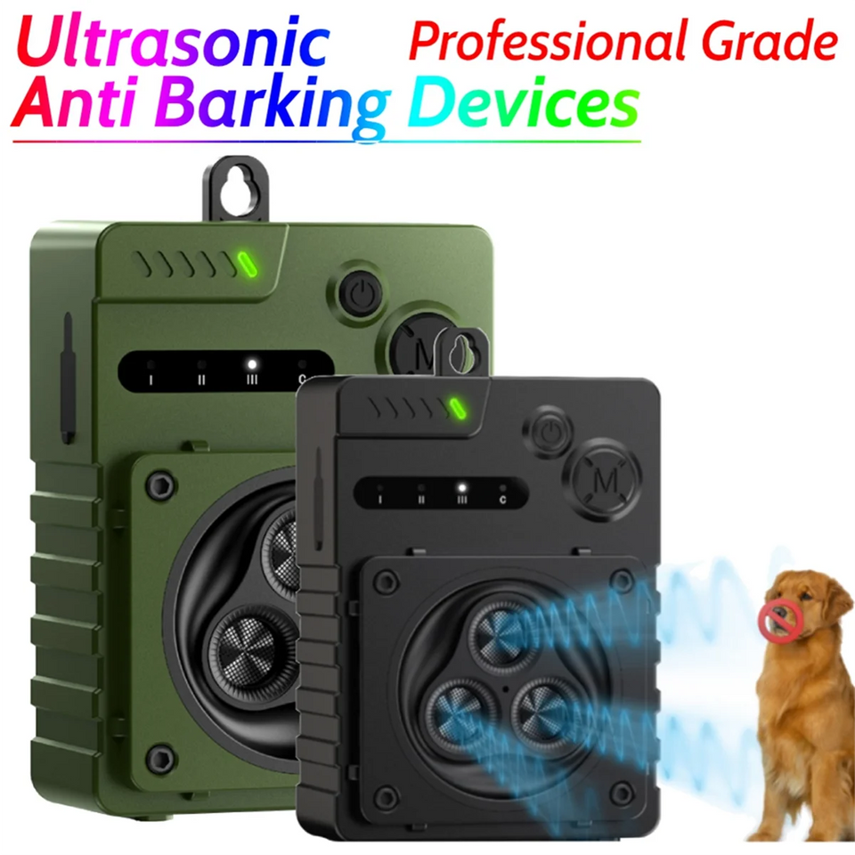 Retail! Ultrasonic Dog Anti Barking Device Waterproof Dog Barking Control Device USB Rechargeable Dog Driving Device Green