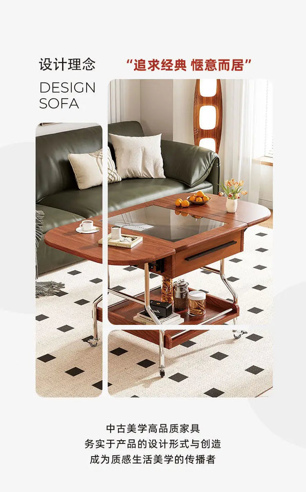 Living Room Coffee Tables Mobile Hotel Small Trolley Balcony Folding Side Table Auxiliary Lounge Center Furniture For Rooms