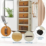 3/4/5-Tier Foldable Storage Cabinet with Lids & Wheels, Stackable Plastic Organizer for Closet, Bedroom, Office & Kitchen
