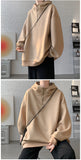 Turtleneck Hoodie Zipper Pullovers Streetwear Hip Hop Hooded Sweatshirt Men Clothing Korean Couples Harajuku Coat