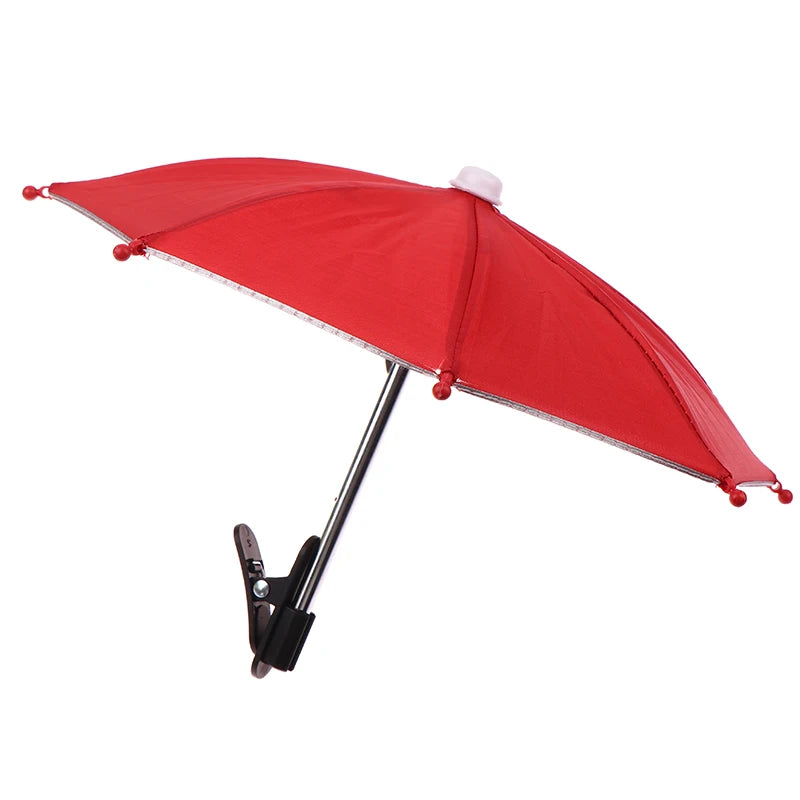 Motorcycle Mobile Phone Holder Sunshade Umbrella Waterproof Small Helmet Sunscreen Phone Stand Bracket Protect Phone From Rain