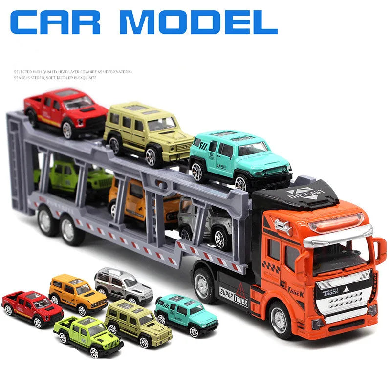 1: 48 alloy double-layer transport vehicle model,simulation sports car off-road vehicle toy,engineering transport vehicle toy