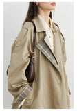CHIC VEN Women Long Trench Coat Loose Casual New Plaid Patchwork Female Windbreaker Office Ladies Outerwear Spring Autumn 2025