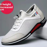 2024 Autumn New Casual Shoes For Men Fashionable Inside Increased High 6cm Lazy Shoes Rubber Shoe Sole Polyamide Leather Shoe