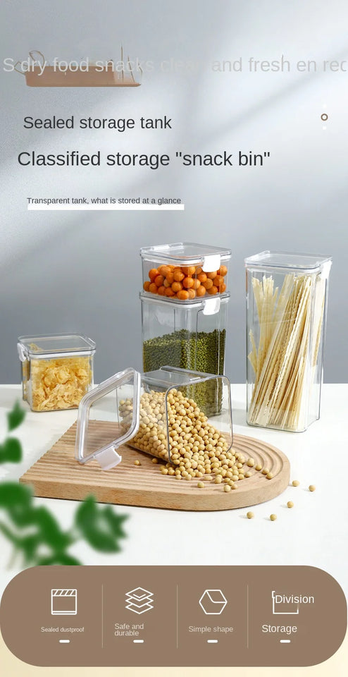 Sealed Jars For Kitchen Storage Box Grain Coffee Bean Sealed Tanks Large Capacity Moisture proof Transparent Seasoning Jar Set