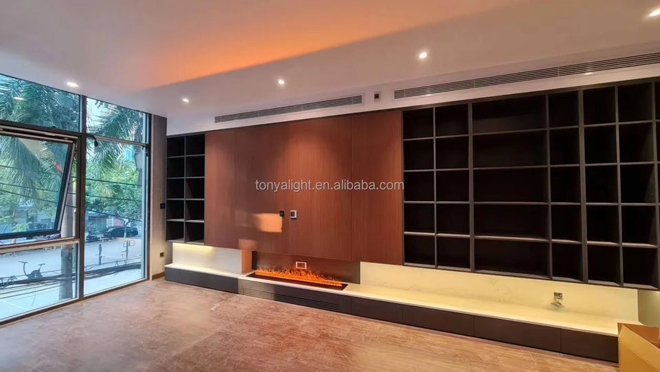 Modern Tv Stand Furniture for Living Room Decorative Led Flame Water Steam Fireplace Embedded Wood Electric Fireplace