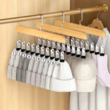 Closet Organizer with 10 Clips Hat Storage Rack Space Saving Hanging Clothes Organizer for Jeans Skirts Socks Pant Hangers