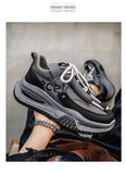 Chunky Sneaker Plus Size 45 46 47 48 Men Designer Sport Shoes Fashion Casual Leather Fabric Height Increased Flat Platform Shoes