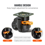 SucceBuy 4 Pcs Leveling Casters Heavy Duty Swivel Caster Wheels with Handle Design Height Adjustable Feet for Workbench Machine