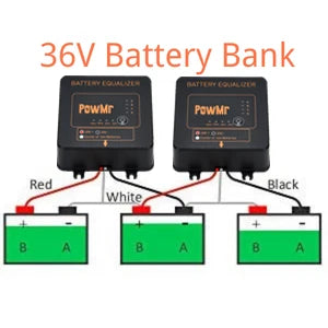 PowMr 24V 48V Battery Equalizer Voltage Balancer for Lead Acid, Lithium Batterries Series-Parallel Connected Charge Controller