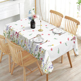 1 Piece, Floral Print Tablecloth + 4 Self-Adhesive Stickers, Embossed Edges, Suitable for Home Kitchen, Living Room Dining Table, Balcony Coffee Table, Holiday Party Tabletop Decoration Tablecloth, Outdoor Picnic Courtyard De