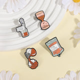 100% Pure Coffee Iv Bag For Medical Enamel Pins Creative Coffee Filling Brain Inject Coffee Brooch Clothes Lapel Badge Jewelry