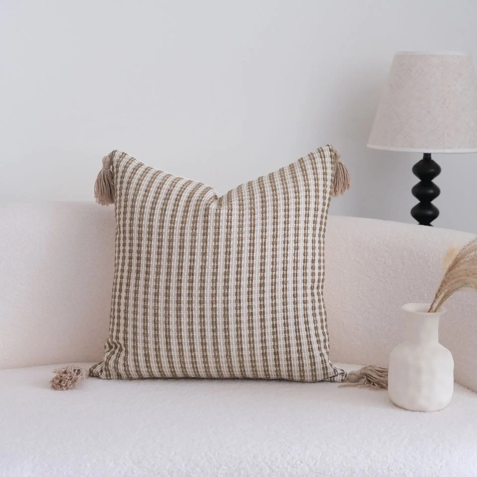 Coffee Brown Maillard Cushion Cover Retro Geometric Jacquard Pillow Case Wabi Sabi Pillow Covers Decorative Modern Luxury Home