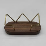 Premium Business Card Holder|Desk Organizer,Holds Multiple Cards, Desktop Accessory,Durable Construction,Recycled Wood&Metal