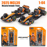 Bburago 1:64 McLaren F1 2025 MCL39 #4 Lando Norris #81 Oscar Piastri car model series children's Christmas boy gift toys