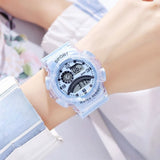 Electronic watch, translucent adolescent student multi-functional sports electronic watch