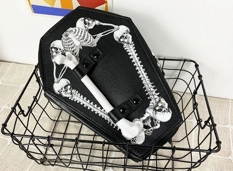 Vampire Coffin Purse Coffin Gothic Punk Handbag Halloween Shoulder Bag Ladies Crossbody Birthday Gift