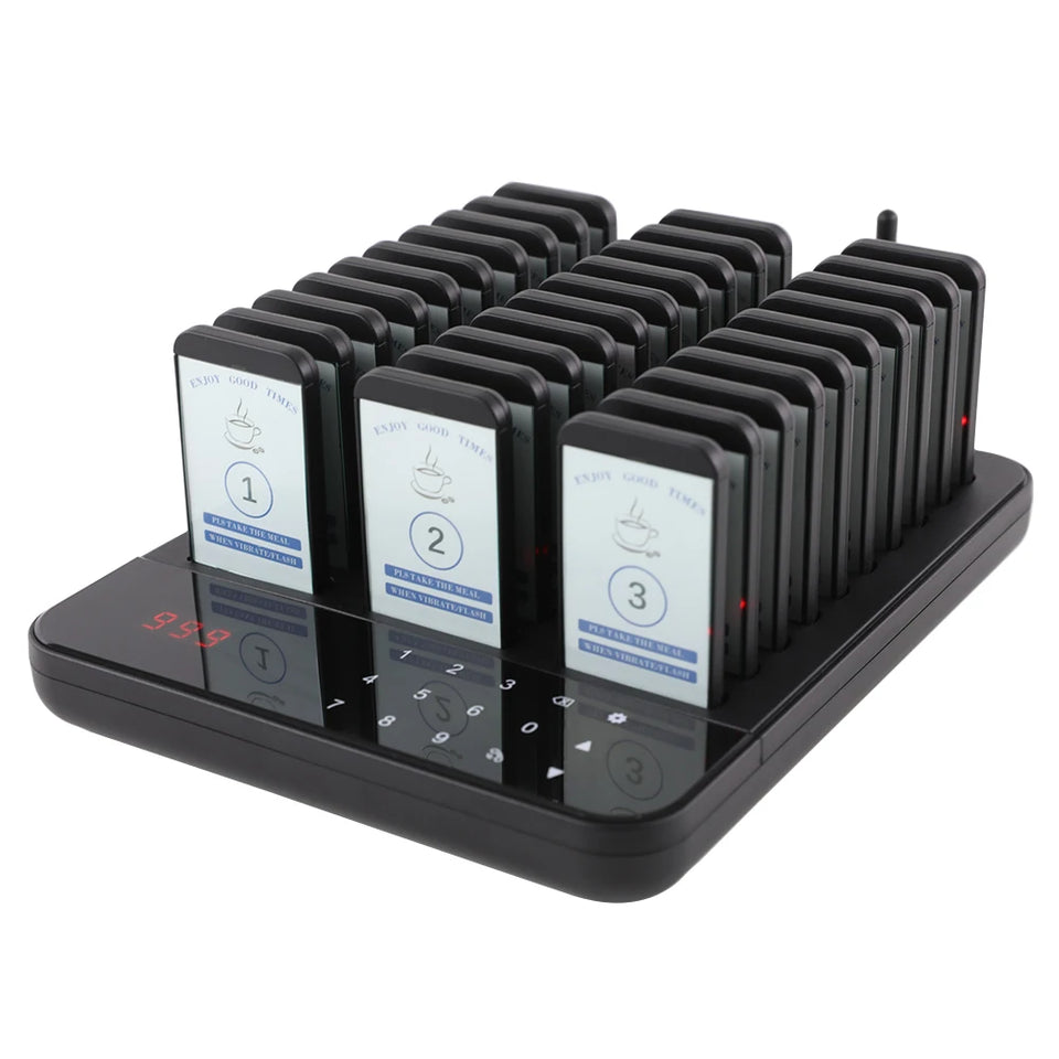 Wireless Restaurant Pager Guest Calling Paging System Waterproof Food Pager for Coffee Shop Dessert Shop Food Truck Bank