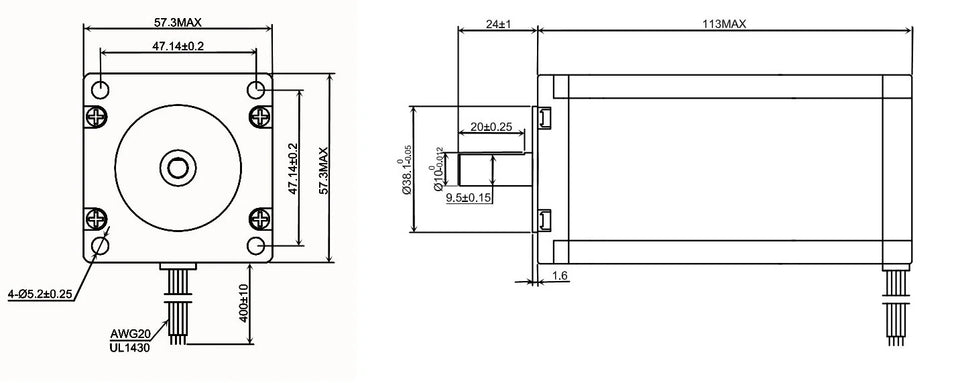 STEPPERONLINE Nema 23 Stepper Motor Open Loop Kit 3Nm 113mm and Driver DM542T for CNC Engraving Milling Machine
