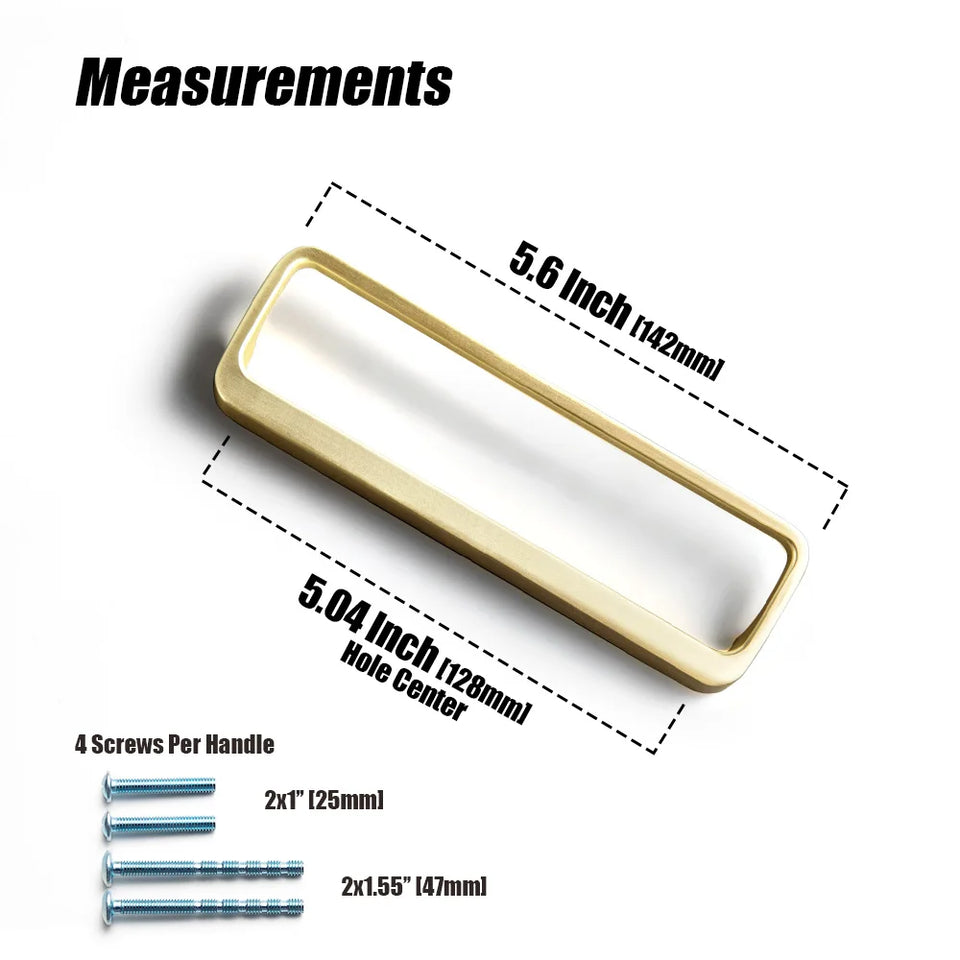 Goo-Ki Brushed Brass Cabinet Handle Antique Three-dimensional Finger Pulls Wardrobe Drawer Long Handle Nickel Drawer Pulls
