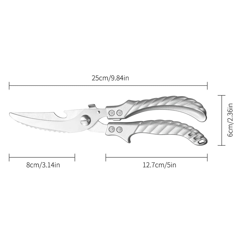 Stainless Steel Kitchen Shears for Meat Fish and Poultry Commercial Kitchen Equipment Lightweight yet Durable Construction