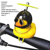 Bicycle Bell Black/Yellow Duck Cartoon Little Ducks Helmet Head Light Shining Duck Bicycle Bells Handlebar Bicycle Accessories