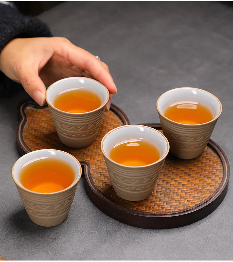 Saudi Arabian Coffee Cup Small Vintage Coarse Ceramic Concentrated Latte Cup Creative Antique Ceramic Afternoon Tea Cup